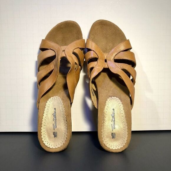 Womens THOM MCAN Tan Wedge Sandals / Size 8.5 - Picture 6 of 9